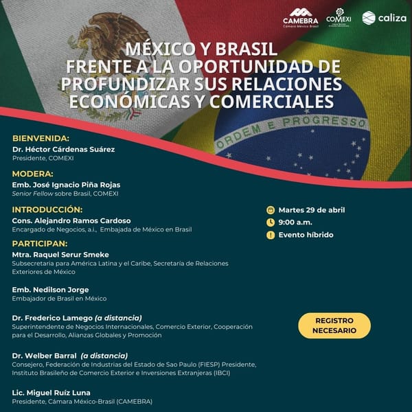 MÉXICO Y BRASIL FRENTE A LA OPORTUNIDAD DE PROFUNDIZAR SUS RELACIONES ECONÓMICAS Y COMERCIALES
